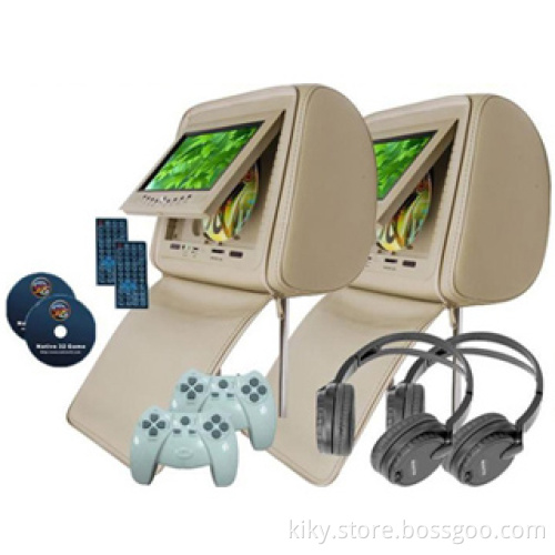 Headrest DVD Player with 32-bit Games and 7-inch TFT LCD Screen